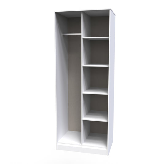 Pixel Tall Open Display Wardrobe with Bookcase in White Matt 
