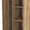 Pixel Tall Open Display Wardrobe with Bookcase in White Matt and Vintage Oak for Sale
