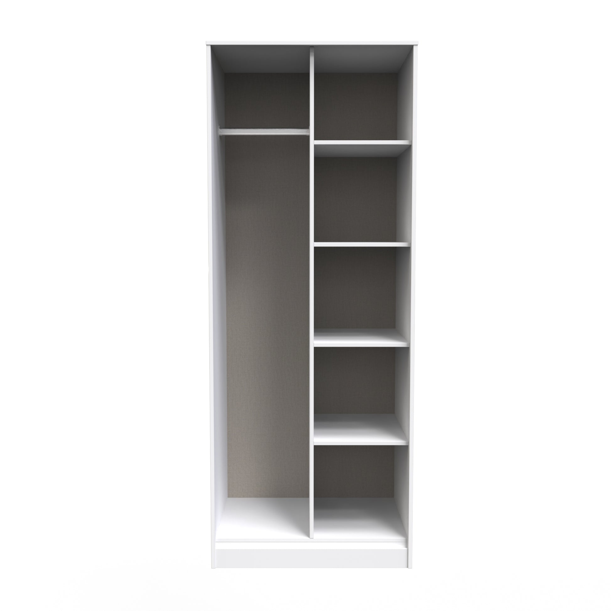 Pixel Tall Open Display Wardrobe with Bookcase in White Matt for Sale