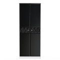 Pixel Tall Plain Wardrobe in Deep Black & White Matt
