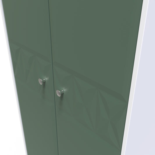 Pixel Tall Plain Wardrobe in Labrador and White Matt Colour