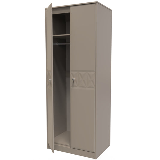 Pixel Tall Plain Wardrobe in Mushroom Matt 