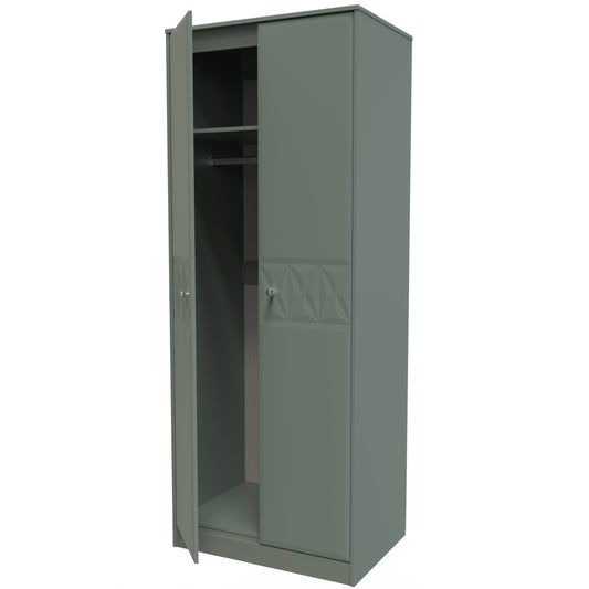 Pixel Tall Plain Wardrobe in Reed Green 