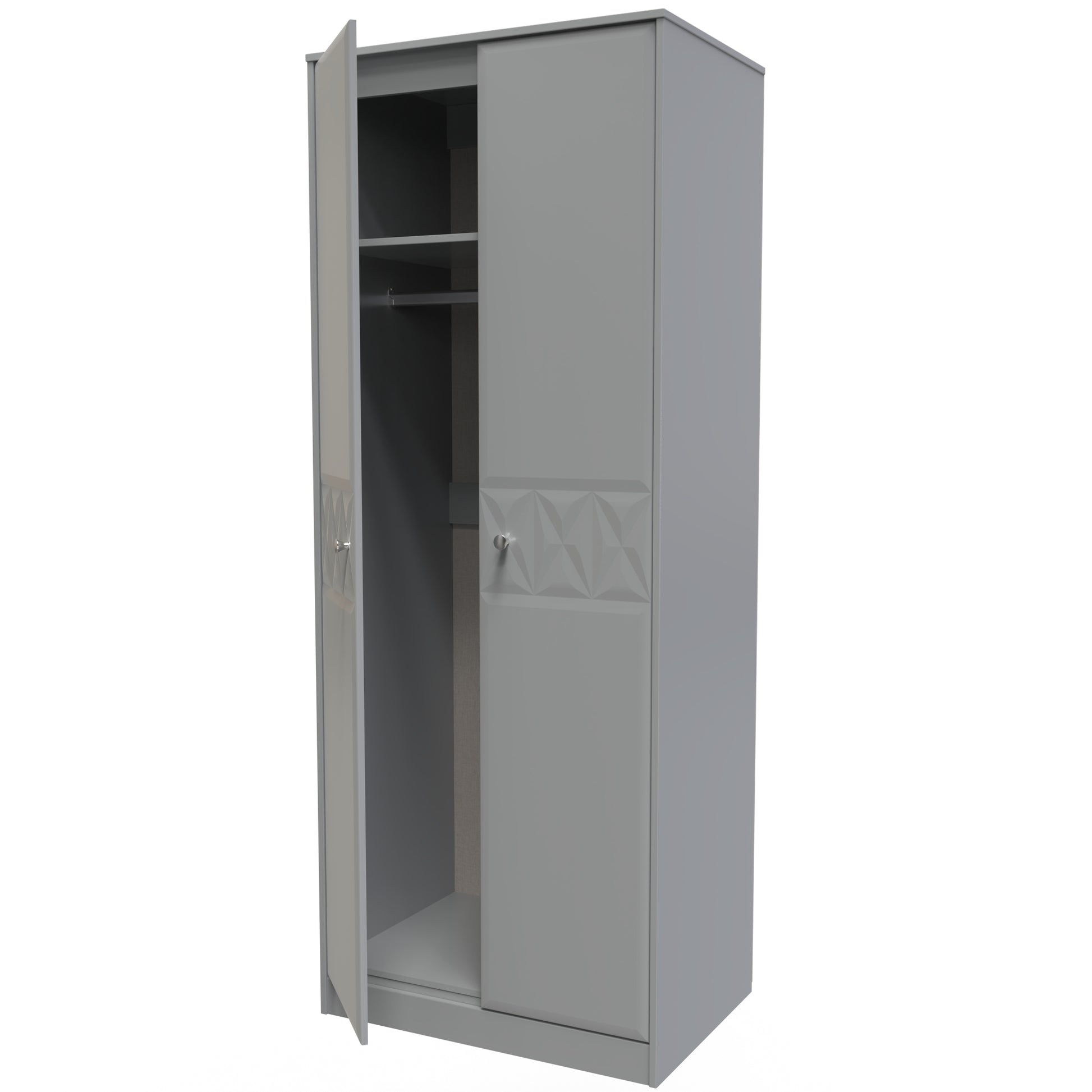 Pixel Tall Plain Wardrobe in Shadow Matt 