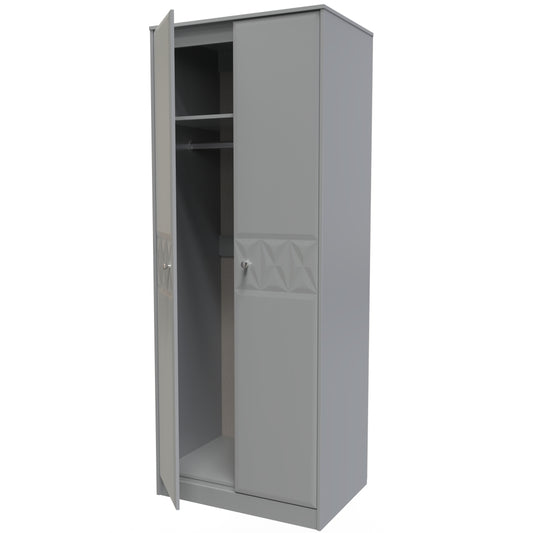 Pixel Tall Plain Wardrobe in Shadow Matt 