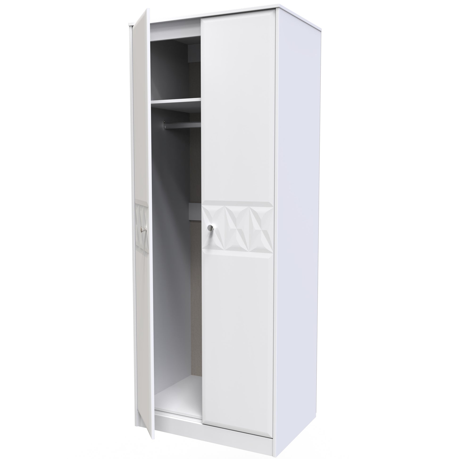 Pixel Tall Plain Wardrobe in White Matt 