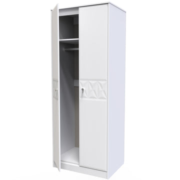Pixel Tall Plain Wardrobe in White Matt 