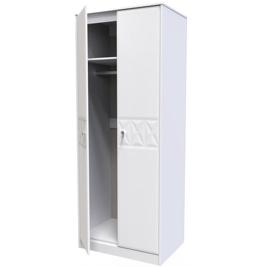 Pixel Tall Plain Wardrobe in White Matt 