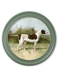 c.1881 Gun Dogs - Round Frame Green - Blythe Living