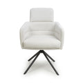 Polaris Corduroy White Swivel Chair