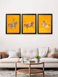 c.17th Century Indian Polo Players Triptych - Blythe Living