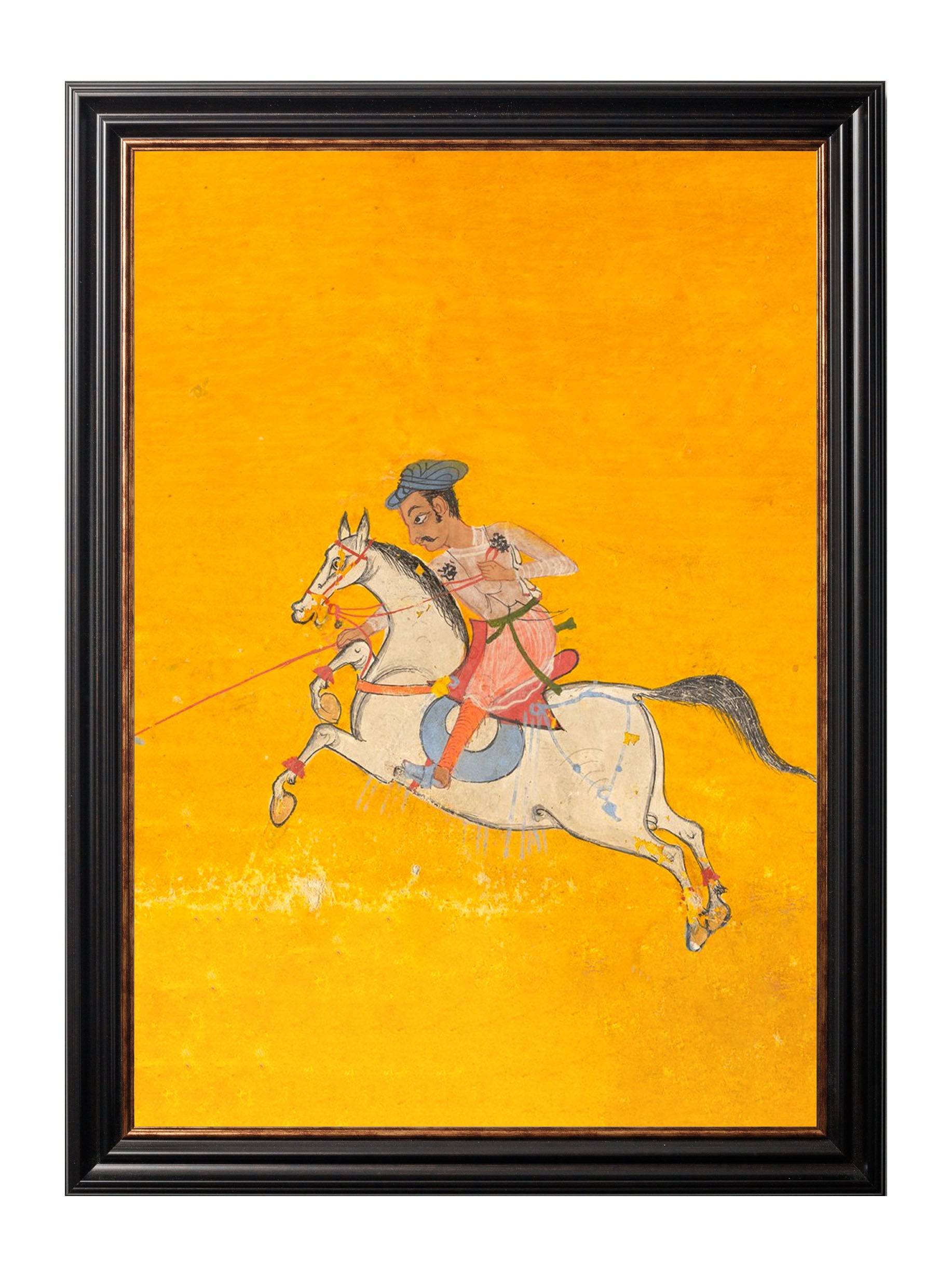 c.17th Century Indian Polo Players Triptych - Blythe Living