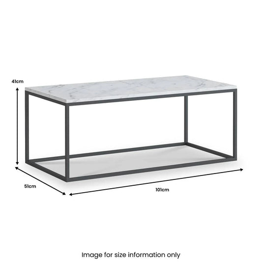 Premium Marmora White Marble Rectangular Coffee Table – Blythe Living