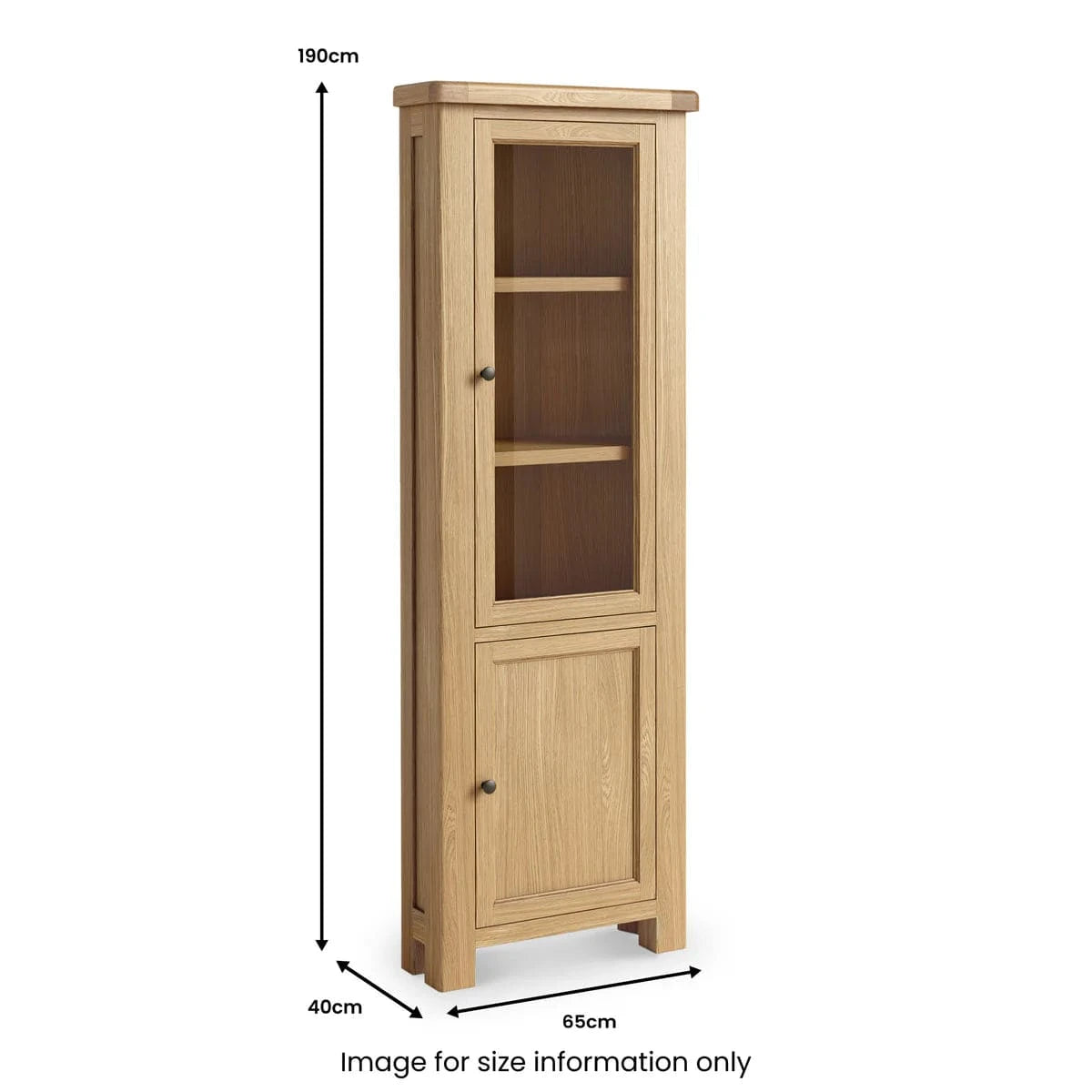 Premium Normandy Oak 2 Door Corner Display Unit