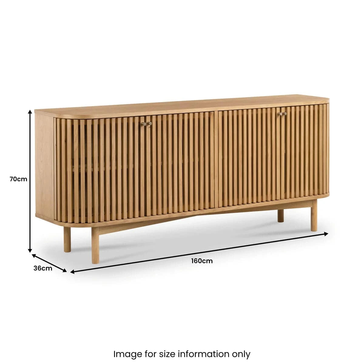 Premium Soho Oak Slatted Large Sideboard