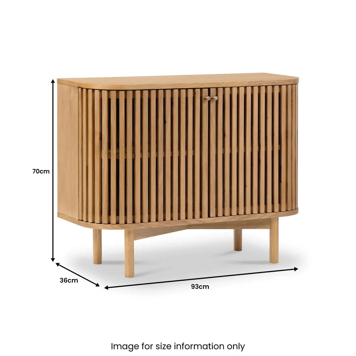 Premium Soho Oak Slatted Small Sideboard