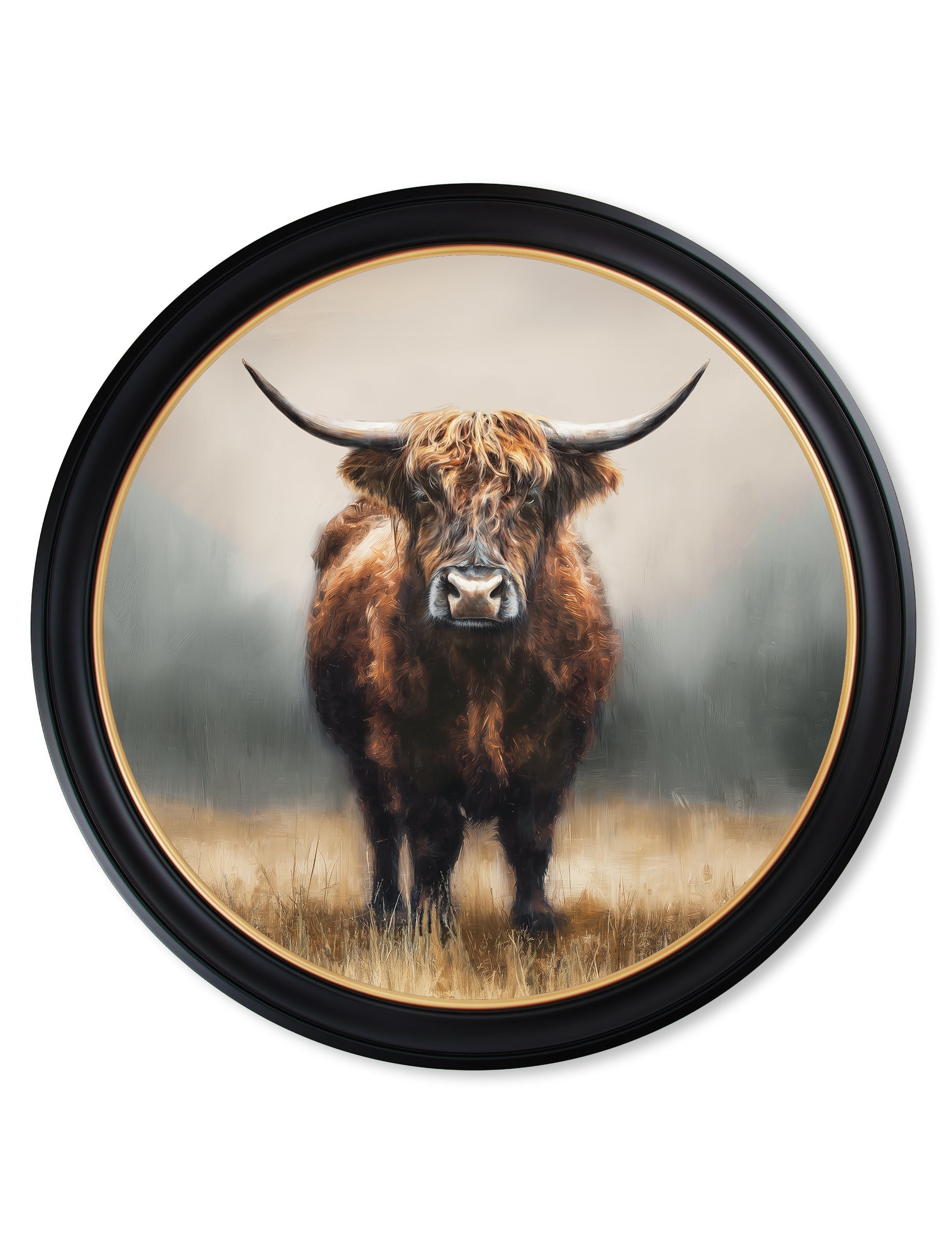 Premium circular farmhouse animal portrait framed prints for sale