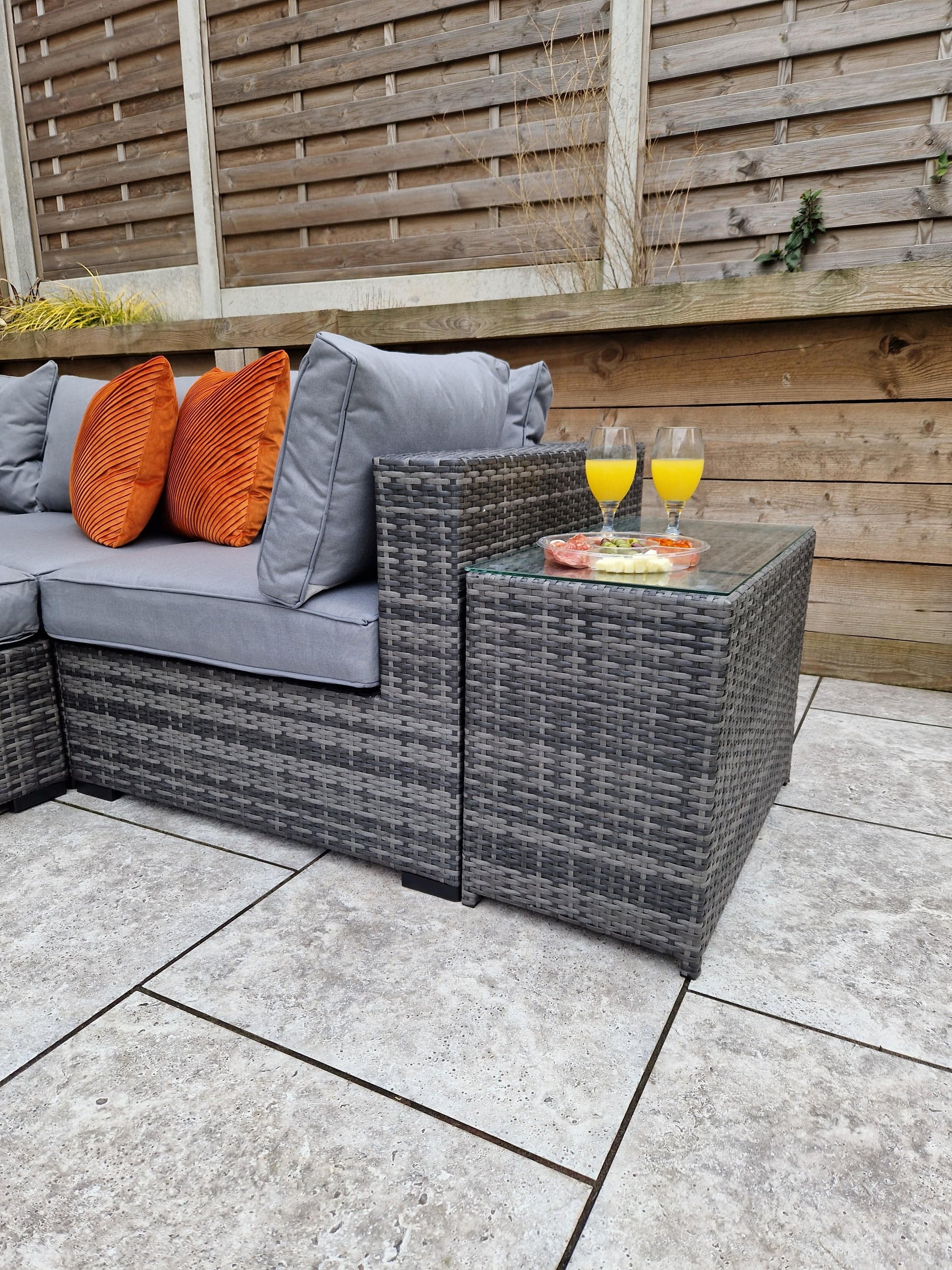 Purchase Jessica Wicker Garden Sofa Set with Chaise and Scatter Cushions online 