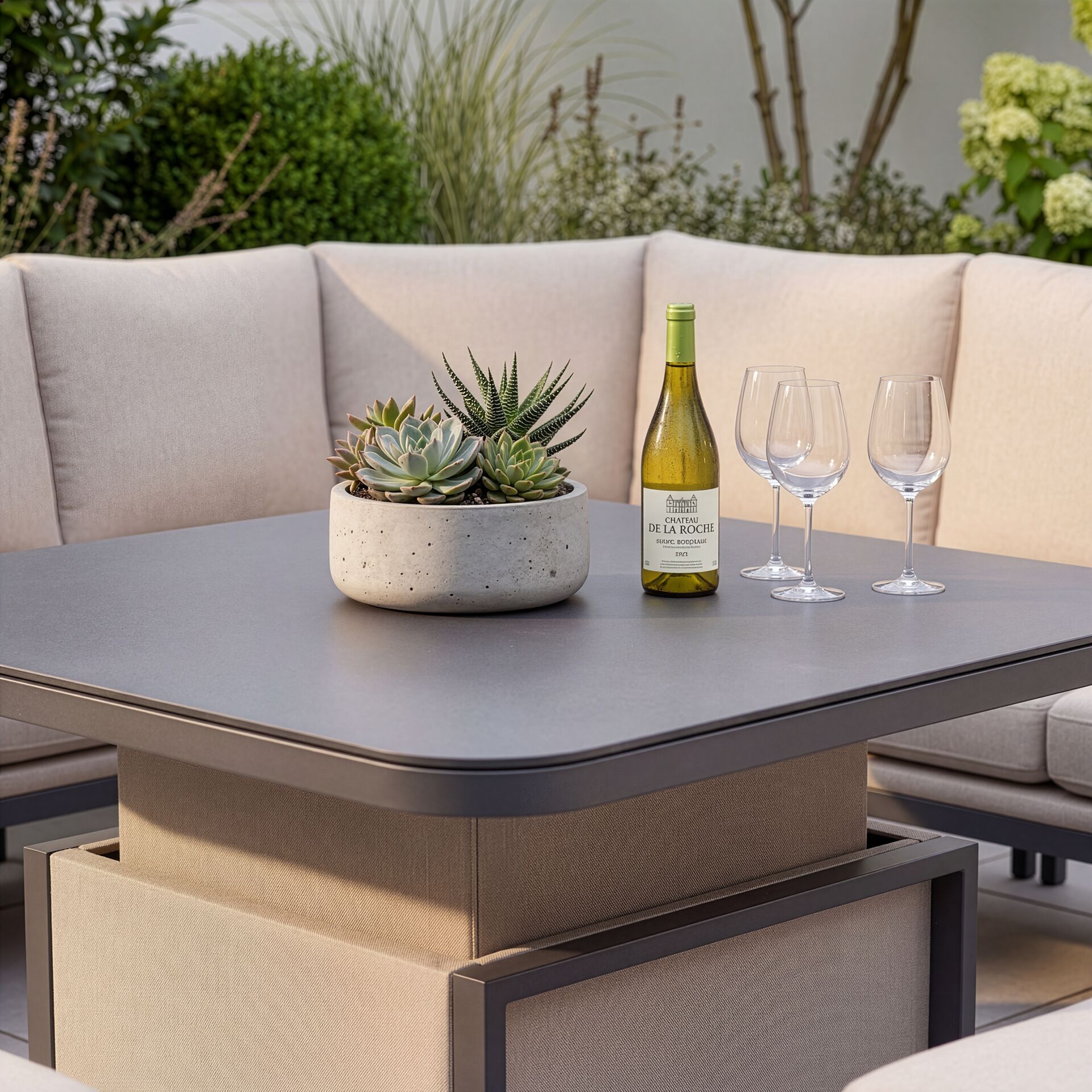 Purchase Maze Pulse Deluxe Corner Dining Set Oatmeal premium outdoor seating
