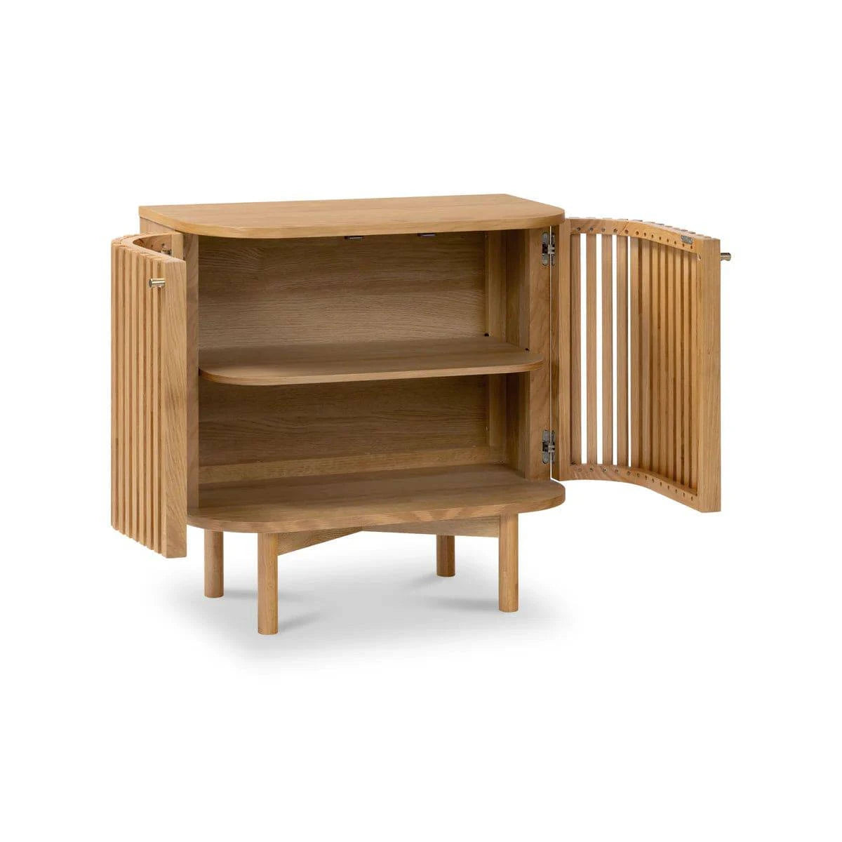 Purchase Soho Oak Slatted Storage Cabinet for Modern Living Rooms