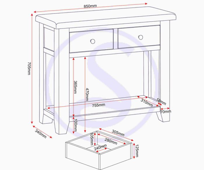 Purchase Windsor Oak Hallway Storage Table