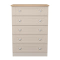 Quality Sussex 5 Drawer Chest in Kashmir Ash & Bardolino Oak for Sale