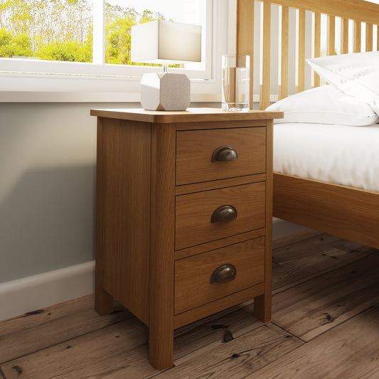 Beetle 3 Drawer Bedside