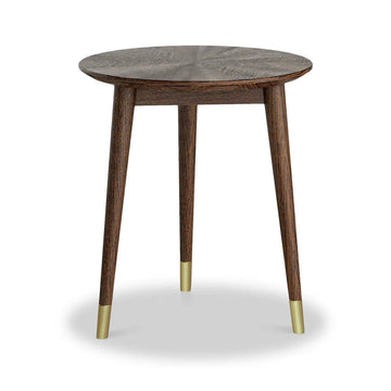 Gambit Oak Round Side Table - Blythe Living