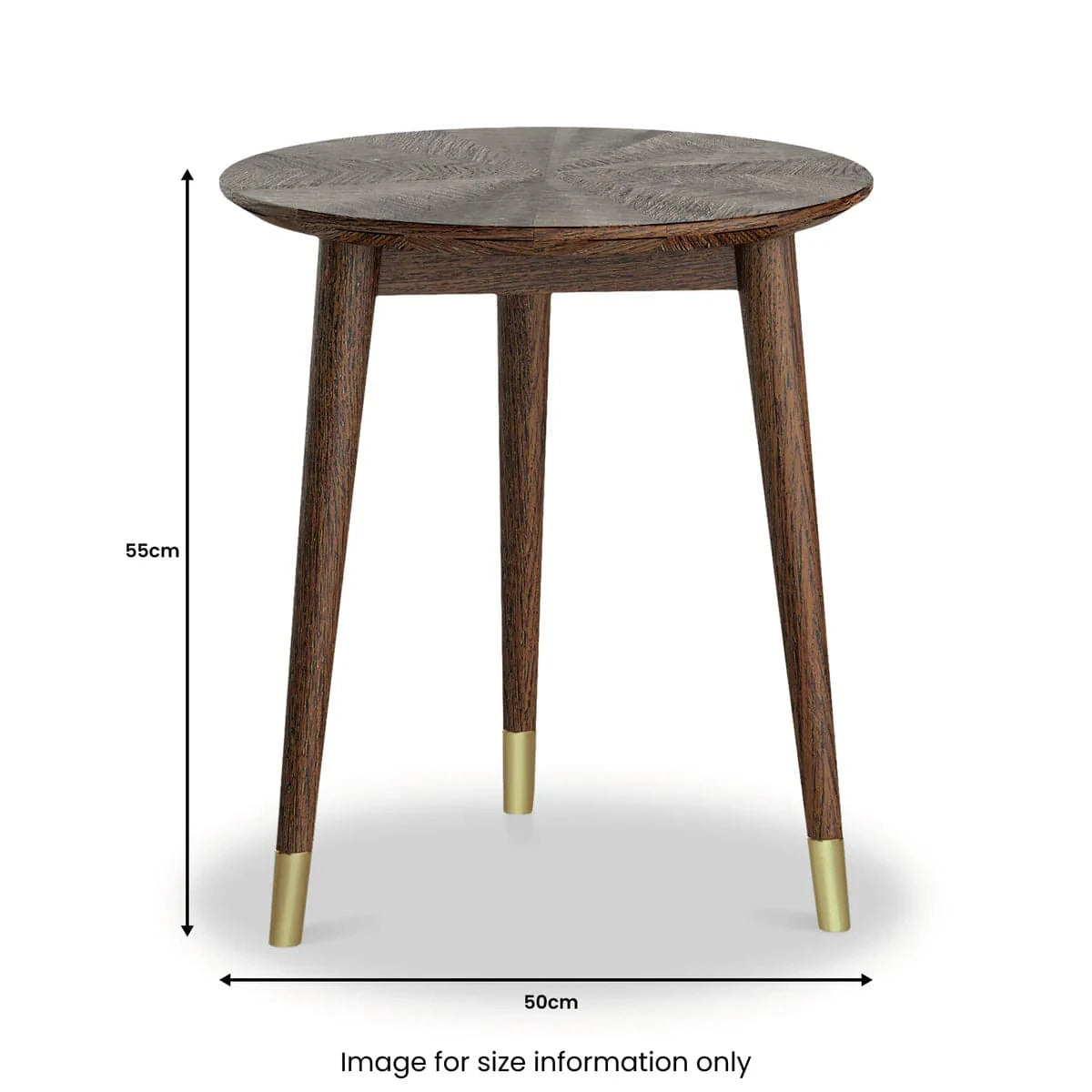 Gambit Oak Round Side Table - Blythe Living