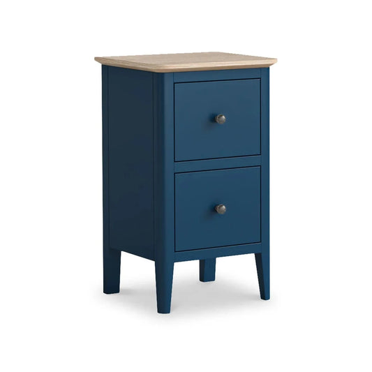 Marlow Navy Narrow Bedside Table - Blythe Living