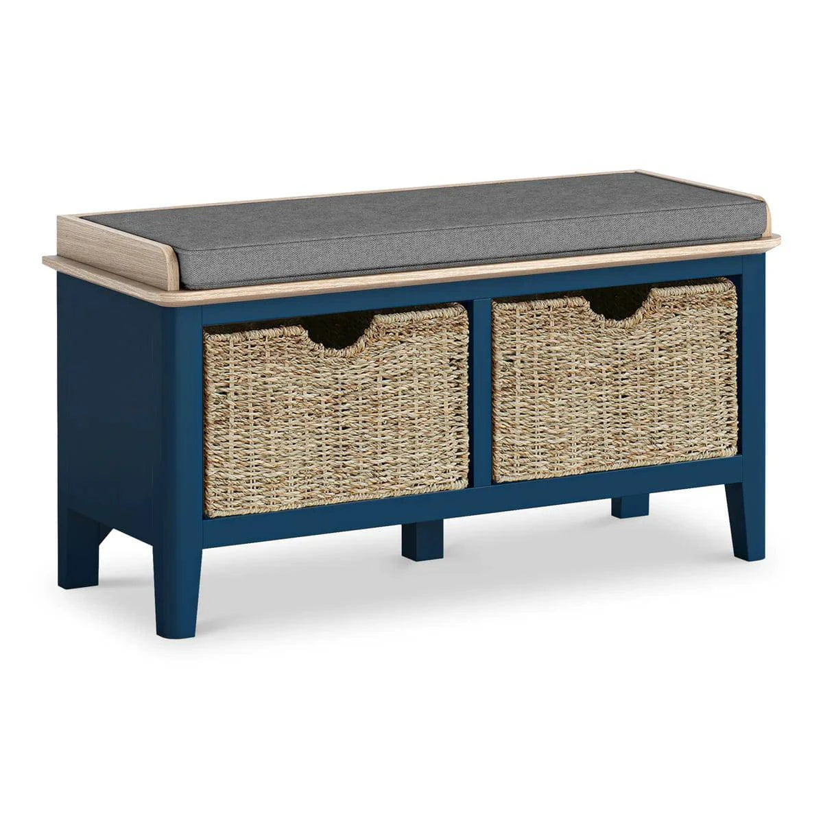 Marlow Navy Storage Bench - Blythe Living