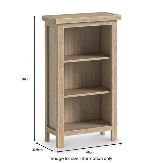 Modern Country Washed Oak Small Bookcase