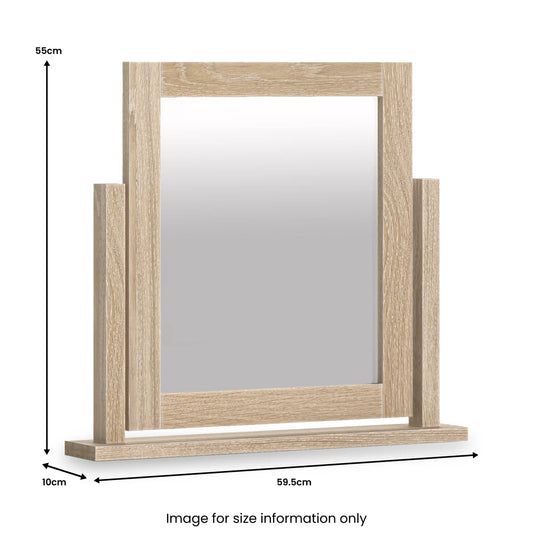 Modern Country Washed Oak Vanity Mirror