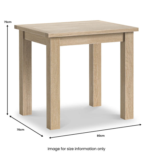 Modern Country Washed Oak 80cm Bistro Dining Table