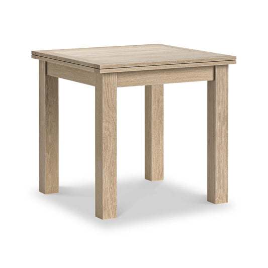 Modern Country Washed Oak 80cm - 160cm Flip Top Dining Table