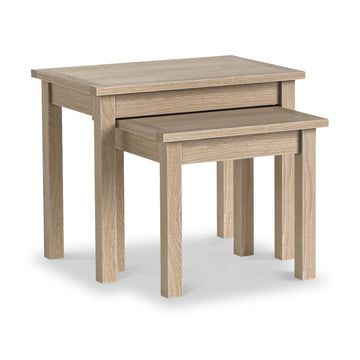 Modern Country Washed Oak Nest of Tables