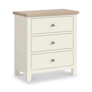 Modern Country 3 Drawer Chest of Drawers - Coconut White