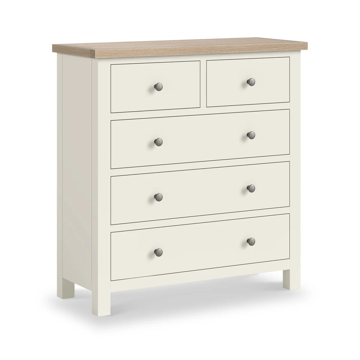 Modern Country 2 Over 3 Chest of Drawers - Coconut White
