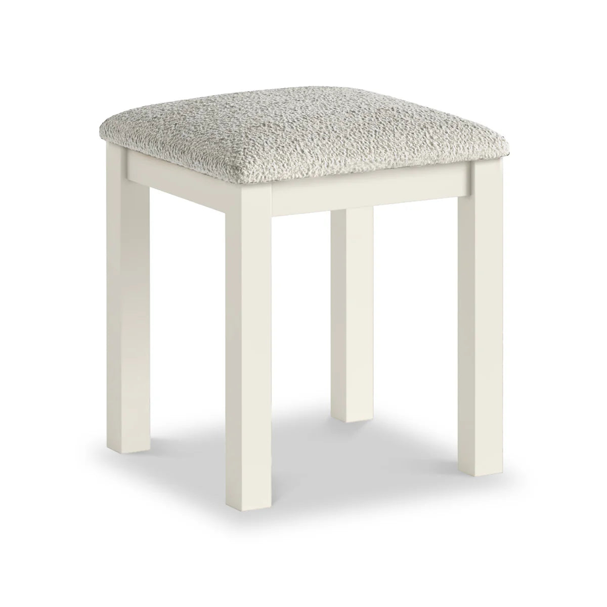 Modern Country Boucle Dressing Table Stool - Coconut White