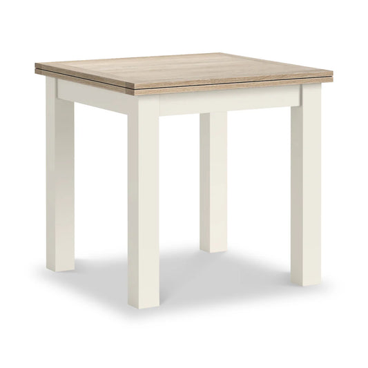 Modern Country 80cm - 160cm Flip Top Dining Table - Coconut White