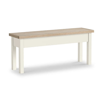 Modern Country Shallow Storage Bench - Coconut White