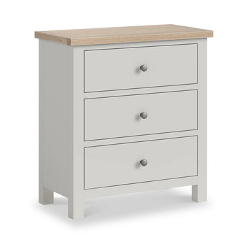 Modern Country 3 Drawer Chest of Drawers - Stone Grey