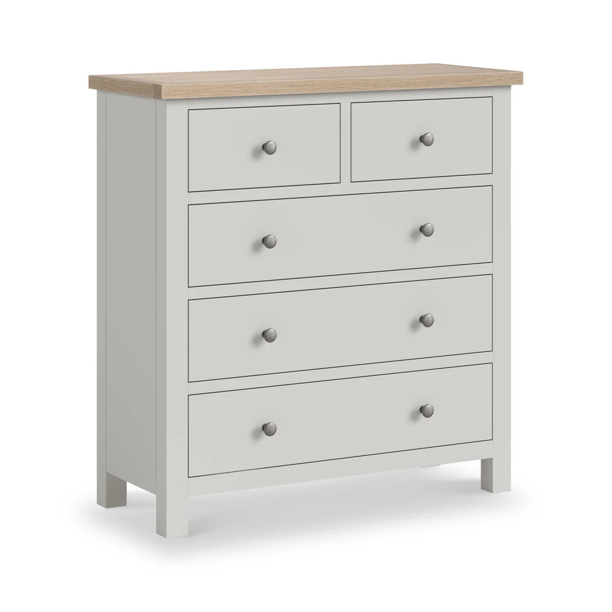 Modern Country 2 Over 3 Chest of Drawers - Stone Grey