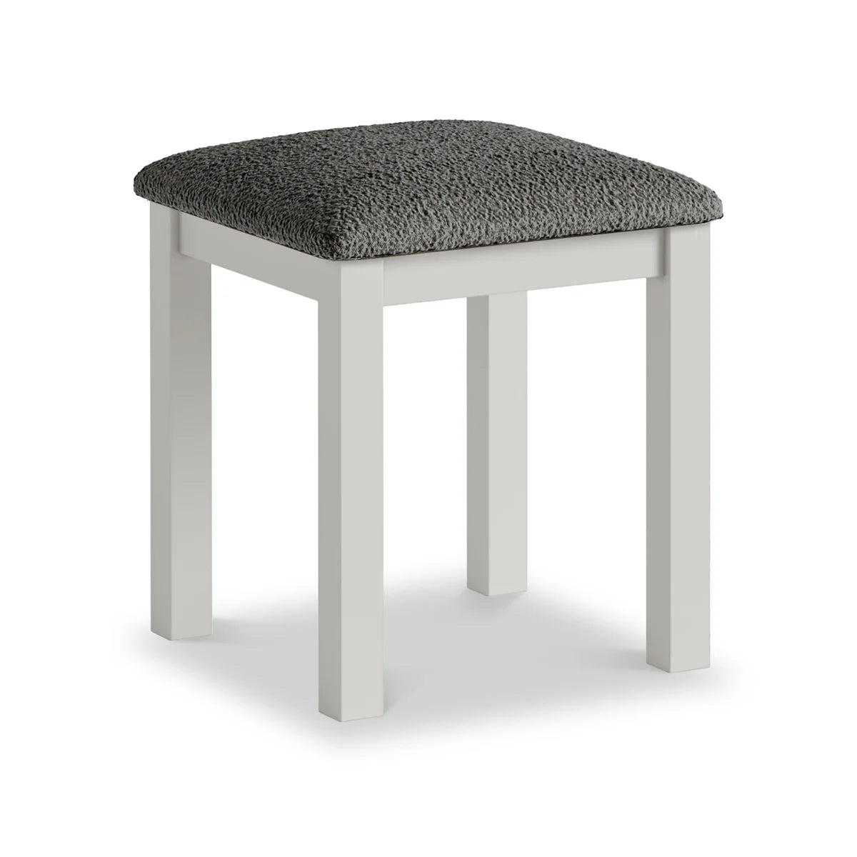 Modern Country Boucle Dressing Table Stool - Stone Grey