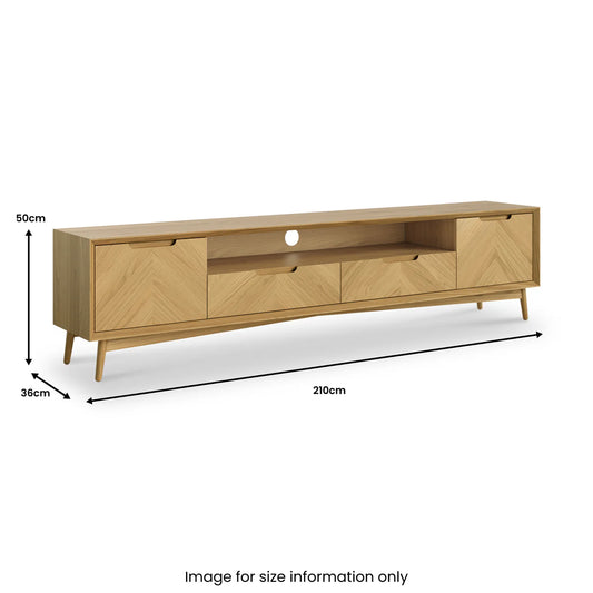 Valencia Oak 210cm Wide TV Unit