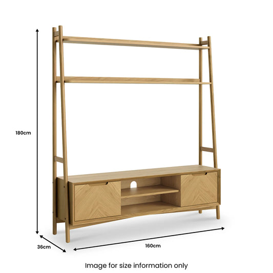 Valencia Oak 160cm Ladder Display TV Unit