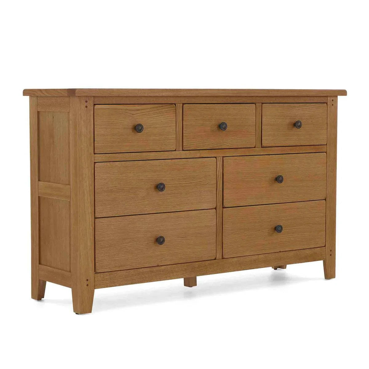 Burford Oak 3 over 4 Drawer Chest - Blythe Living