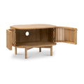 Soho Oak Slatted Corner TV Unit - Blythe Living