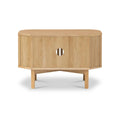 Soho Oak Slatted Corner TV Unit - Blythe Living
