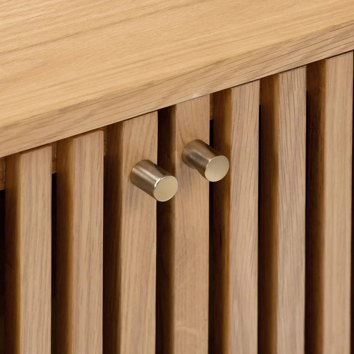 Soho Oak Slatted Corner TV Unit - Blythe Living